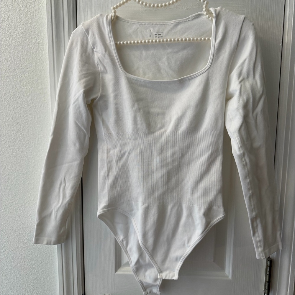 White Long-Sleeve Bodysuit